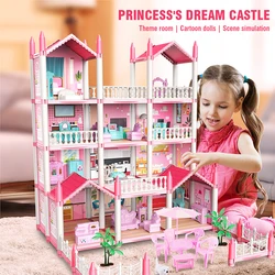 Casa de muñecas Villa con muebles – Juguete simulación para niños