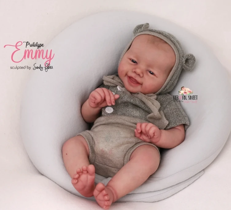 Kits de muñecas Reborn NPK Emmy, accesorios de muñecas bebés Reborn de vinilo suave de 19 pulgadas, juguetes realistas DIY para Kits de muñecas Reborn DIY - imagen 5