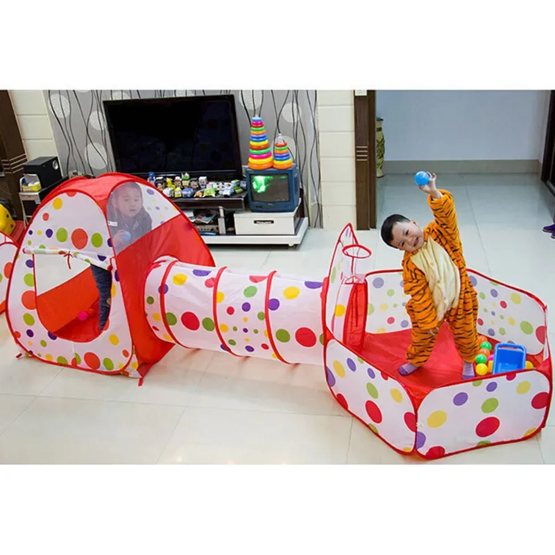 IMBABY Parque infantil plegable 3 en 1 con piscina de bolas y túnel - imagen 4