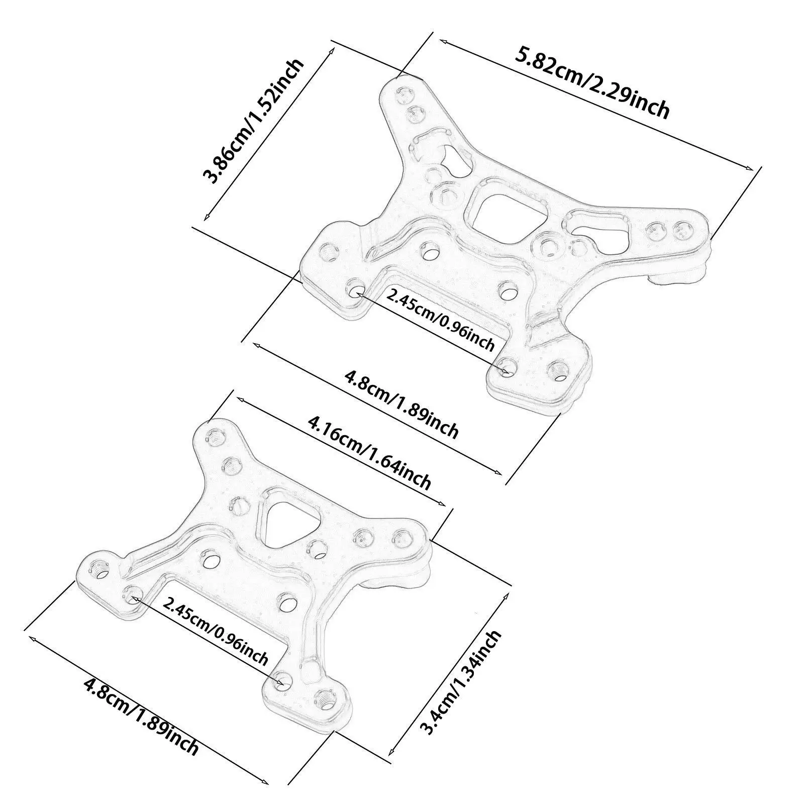 Aluminum Alloy Front & Rear Shock Towers Easy to Install RC Car Shock Mounts for
