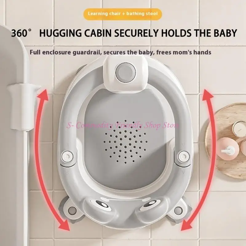 85ae Baby Anti Slip Bail asiento con diseño ergonómico para ducha seguridad infantil diariamente - imagen 4