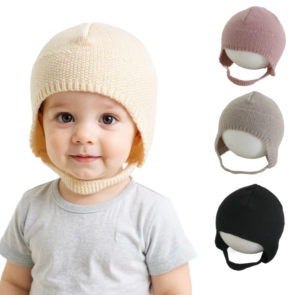 gorro bebé orejeras de ganchillo cálido protección oídos suave abrigado