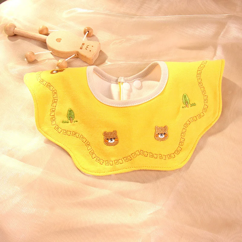 Baberos de algodón con bordado para bebé, paños absorbentes y suaves - imagen 3