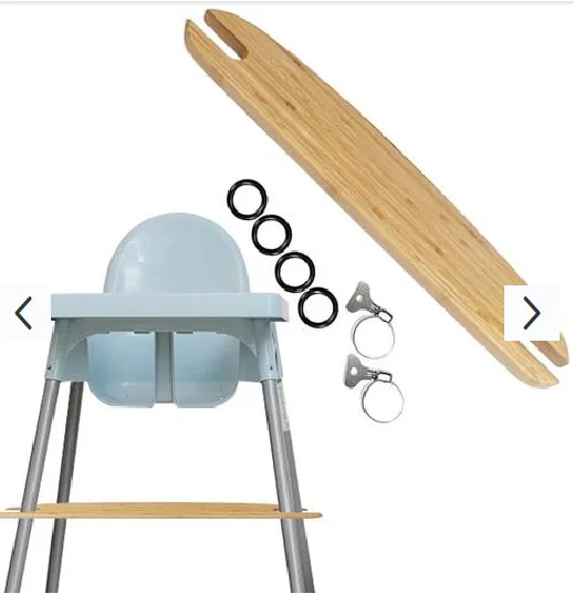 Trona para bebé, reposapiés, reposapiés de bambú Natural para bebé, trona para bebé, reposapiés para silla alta con anillos de goma, envío directo - imagen 2