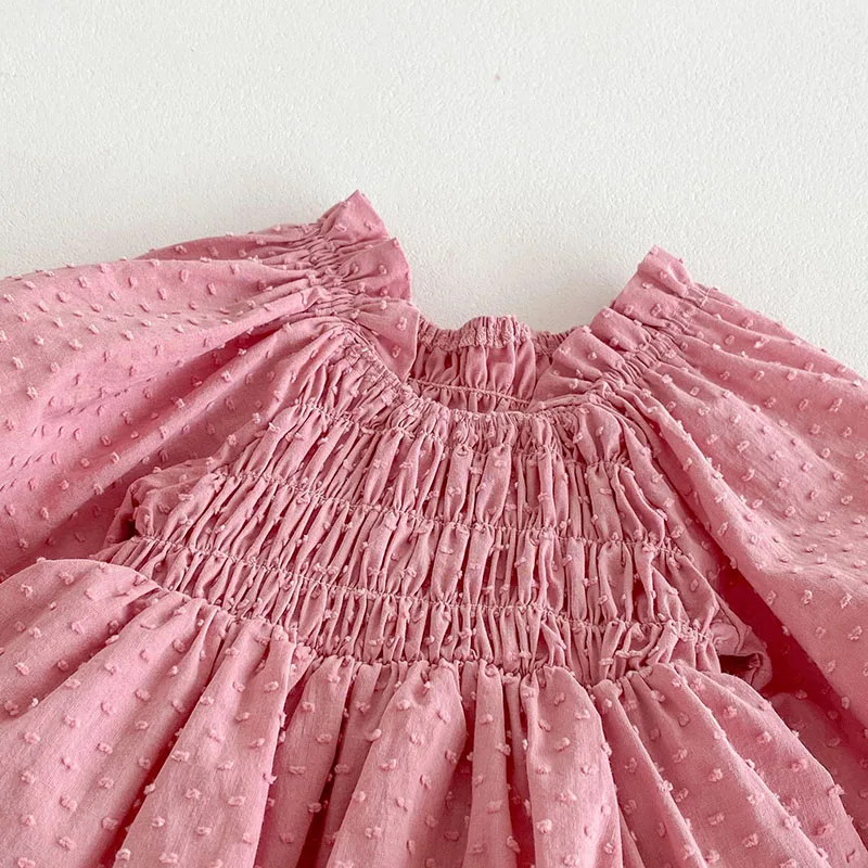 Milangel-body con diadema para bebé, vestido de princesa para niña, mono de cuello cuadrado sólido, ropa de otoño - imagen 5