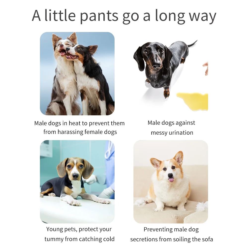 Pañales lavables para perros masculinos, 2 uds., ajuste cómodo, pañales lavables suaves para perros, tamaño pequeño a grande, bragas reutilizables para el período de mascotas - imagen 3