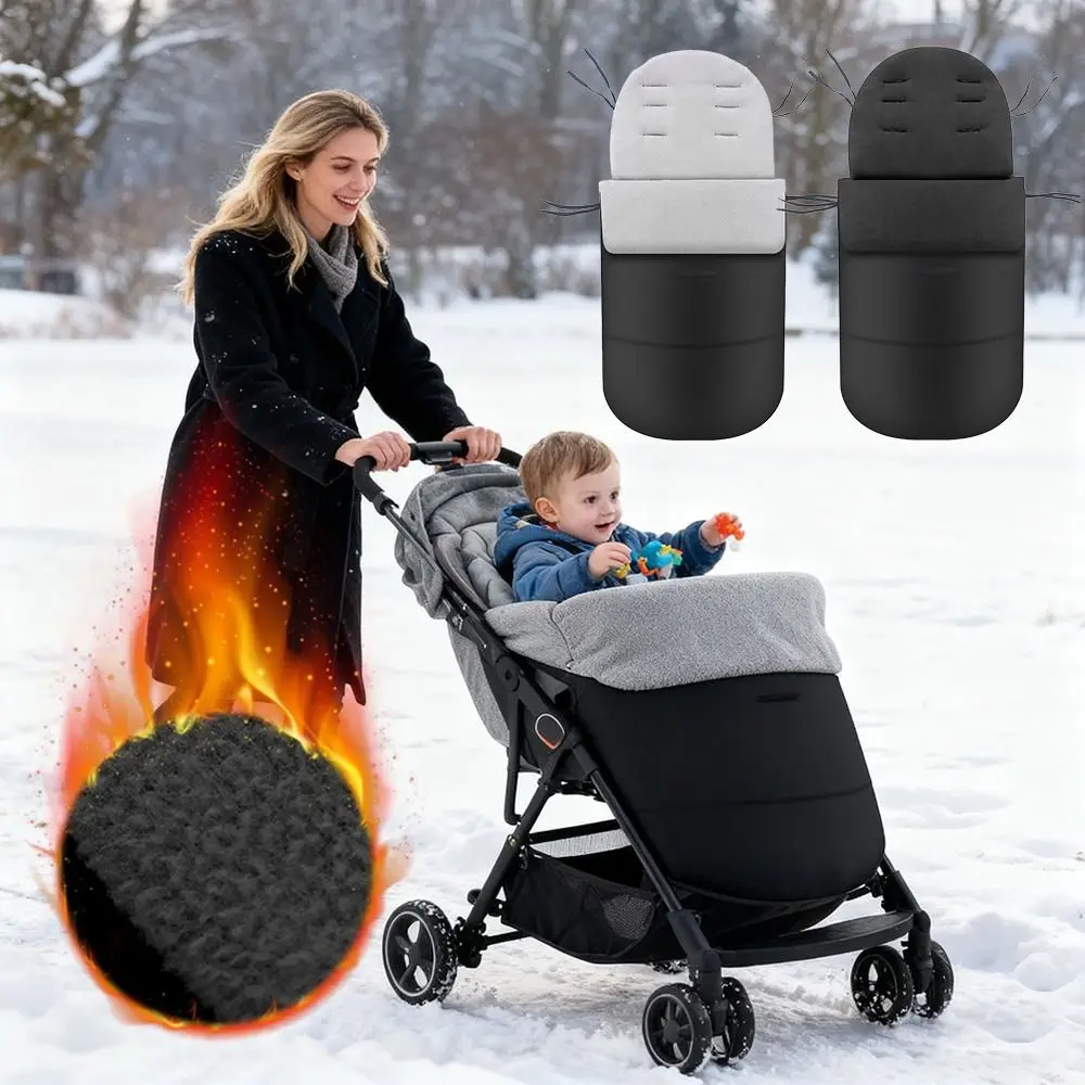 Nuevo cojín extraíble para cochecito, bolsa de banderines gruesa a prueba de viento, alfombrilla para asiento de cochecito cálida - imagen 3