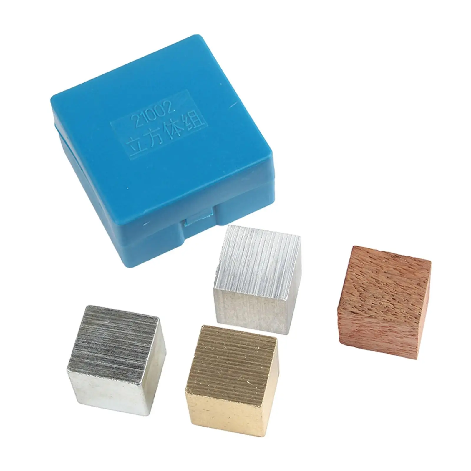 Density Cube Set, Iron,Wooden,Copper, Aluminum Cube,Portable Learning Teaching Tool for Lab Experiment Scientific for School