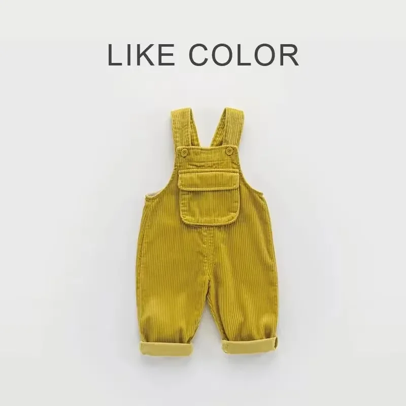 Pantalones de pana de estilo coreano para niños y niñas, monos de una pieza, cómodos, informales, nuevos estilos, primavera y otoño - imagen 3