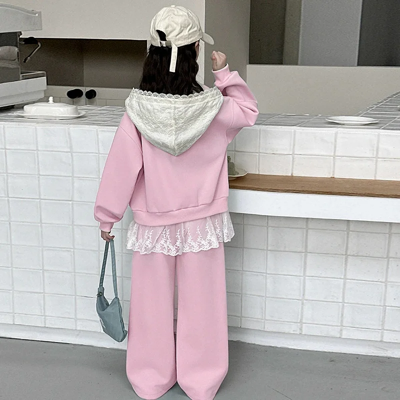 Conjunto abrigo y pantalón con capucha para niña – Ideal otoño - imagen 4
