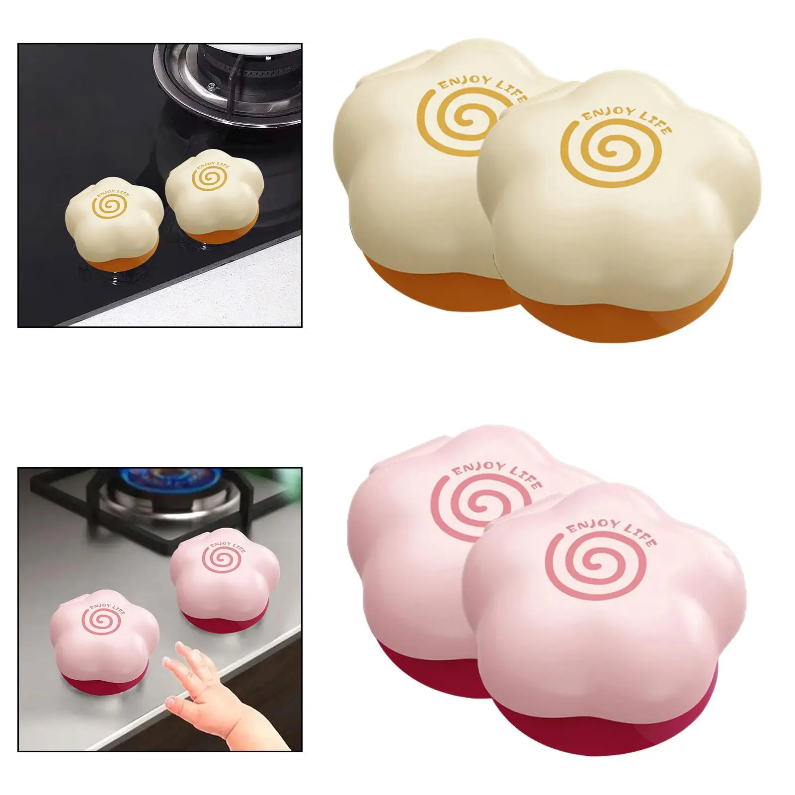 2 Pieces Stove Knob Covers Electric Oven Locks Guard Flower Shaped Stove Knob 2 Pieces Stove Knob Covers Electric Oven Locks Guard Flower Shaped Stove Knob