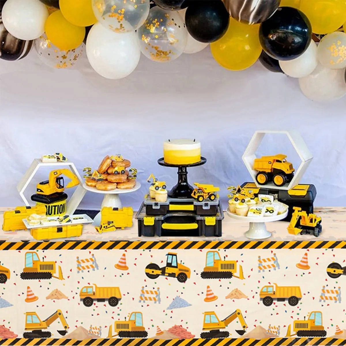Mantel temático vehículos de construcción para fiestas infantiles - imagen 5