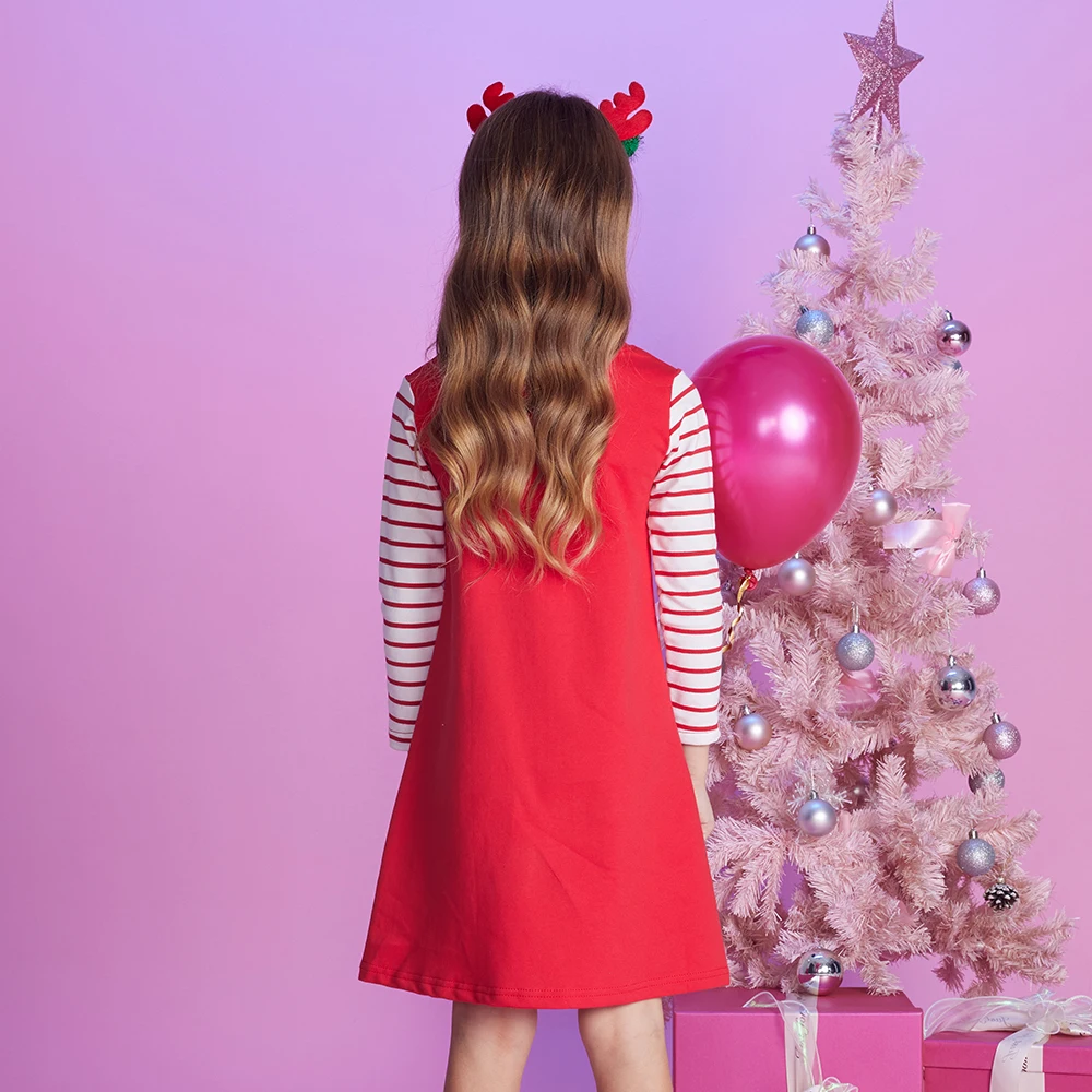 Vestido de Navidad para niña – Algodón, manga larga y copos de nieve - imagen 3