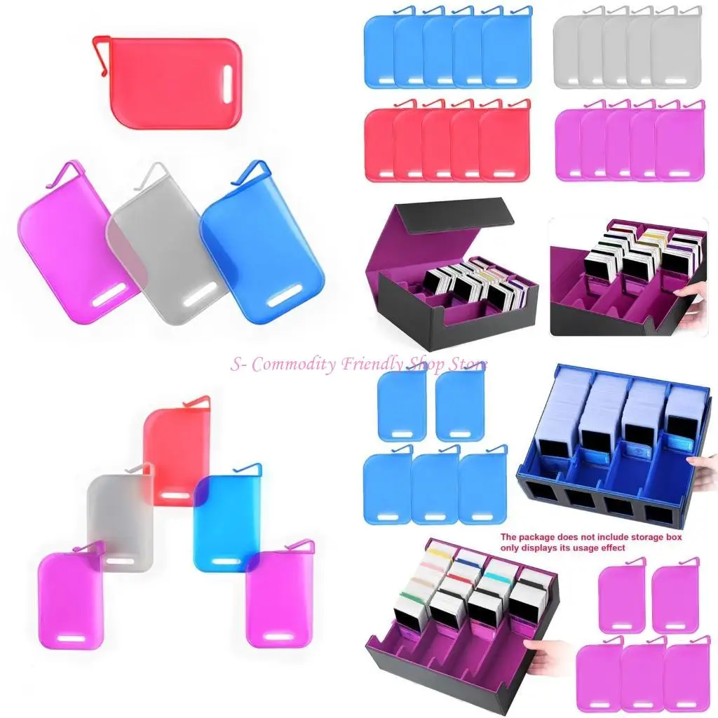 85AE 10Pcs Plastic Trading Card Box Baffle Clip Card Spacer Storage Classification Barrier Plate Clip Storage Partition Board