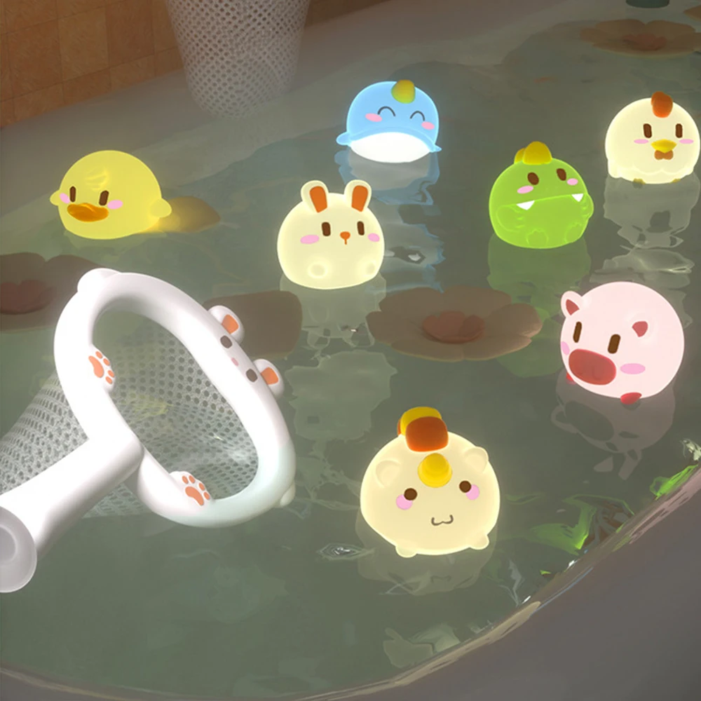 Flotador de baño con animales LED para bebé – Juguete suave e inductivo - imagen 2