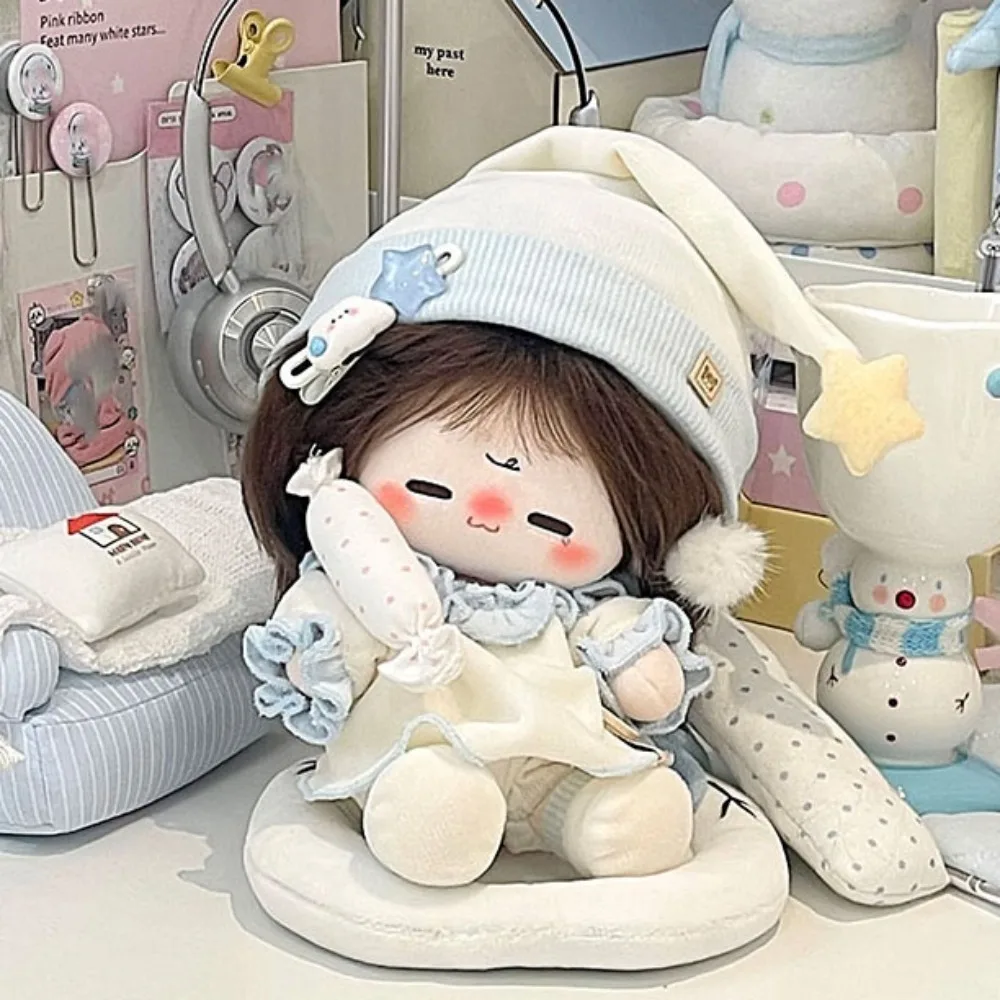 Juego pijama algodón para muñeca con gorro de estrella - imagen 5