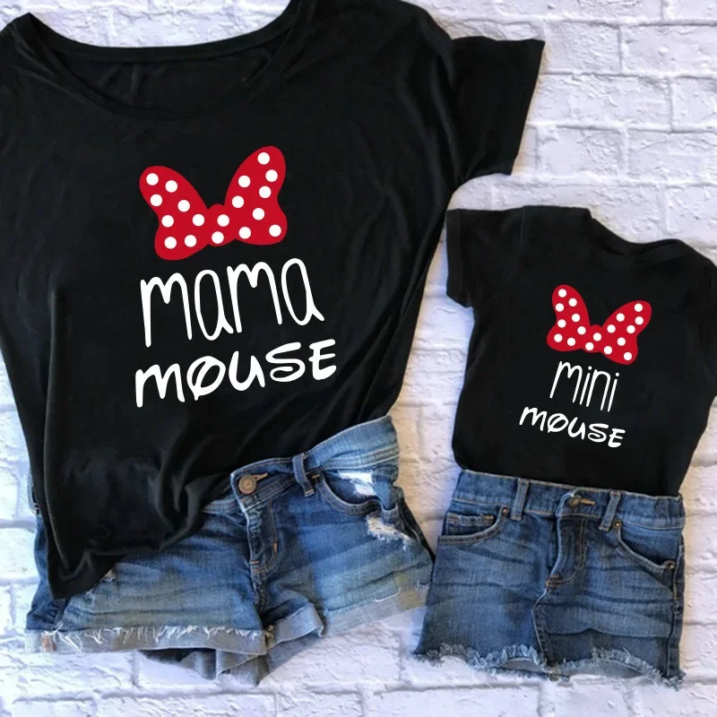 Mini camiseta a juego familiar de arcoíris, trajes a juego para mamá, papá y niños, serie de ratón, camiseta familiar a juego con batería, papá + mamá = yo - imagen 4