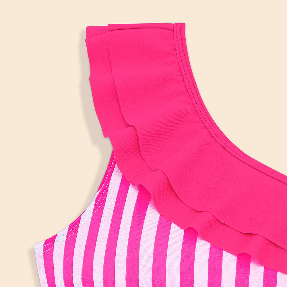 Bañador asimétrico con volantes para niña – Enterizo playero