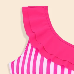 Bañador asimétrico con volantes para niña – Enterizo playero