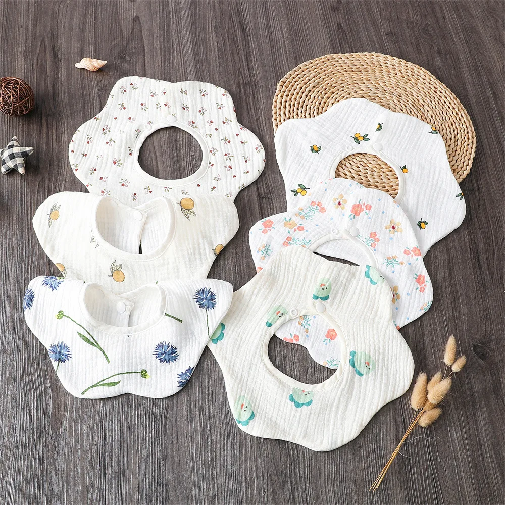 Baberos de muselina estampados de algodón suave para bebé - imagen 5
