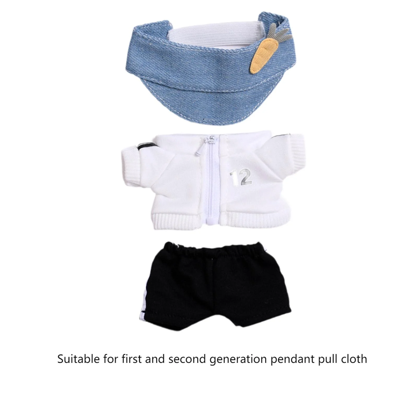 Plush Doll Top and Pants Doll Clothing Coordination Flexibility Fashion Hands on for Kids Birthday Gift DIY Dress up with Cap