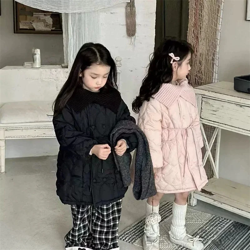 Abrigo de lana para niña con cuello de algodón – Invierno - imagen 2