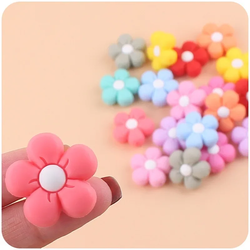 Collar de chupete de silicona masticable con flor para bebé