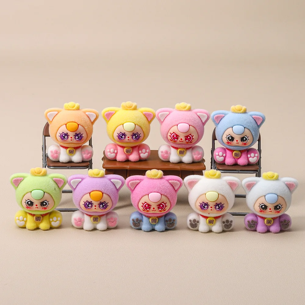 9 unids/set Mini bebé tres figuras de juguete gato estatuilla decoración de escritorio modelo adornos juguetes niños niñas regalos de navidad - imagen 5