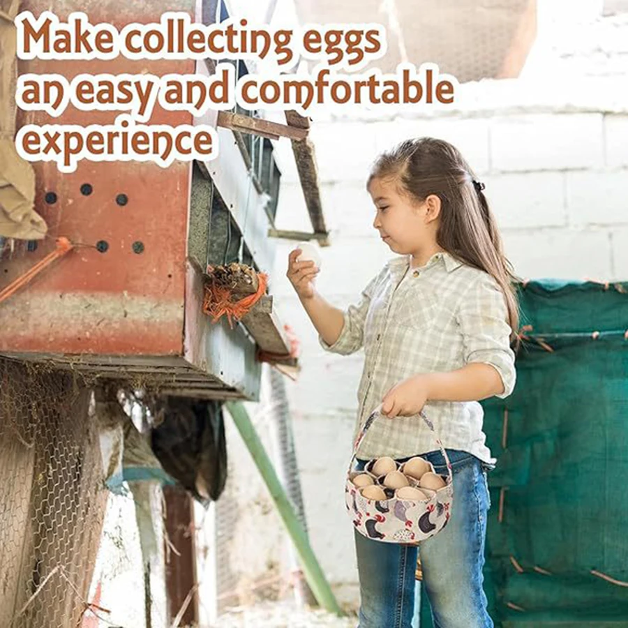 Cesta recolectora de huevos de lona para granja y hogar - imagen 2