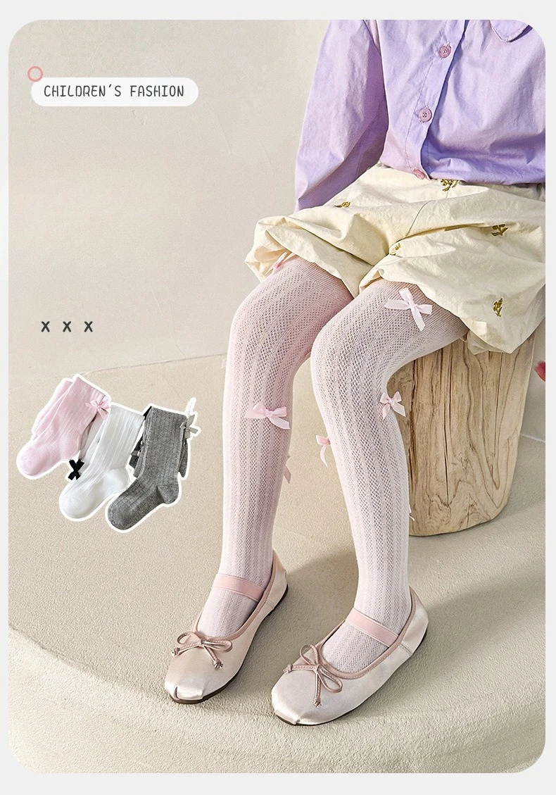 Pantimedias Lolita con lazo para niña
