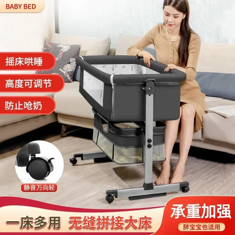 Cuna plegable de empalme para recién nacidos de 0 a 2 años, cuna plegable multifuncional, cama para dormir para bebé, cuna para bebé - imagen 5