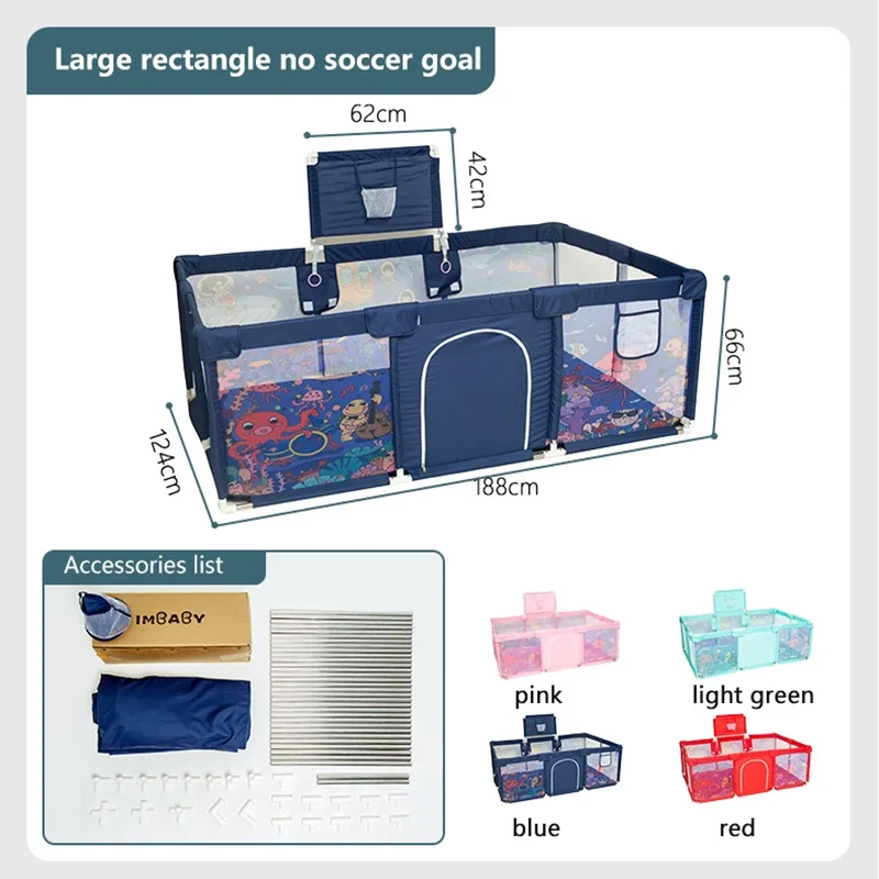 IMBABY, parque infantil grande para bebés, parque infantil de dibujos animados para niños, baloncesto, valla de actividad para bebés, parque de pelotas de piscina para bebés - imagen 5