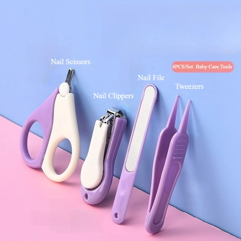4 unids/set herramientas para el cuidado del bebé lima de uñas para bebé recién nacido tijera para uñas niño cortaúñas portátil recortador pinzas Kit utensilios de cuidado - imagen 4