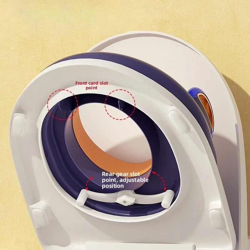 Asiento de inodoro de PU de cubierta completa, inodoro doble antideslizante para niños, diseño elevado a prueba de salpicaduras, asiento de orinal para niños con almacenamiento colgante - imagen 4