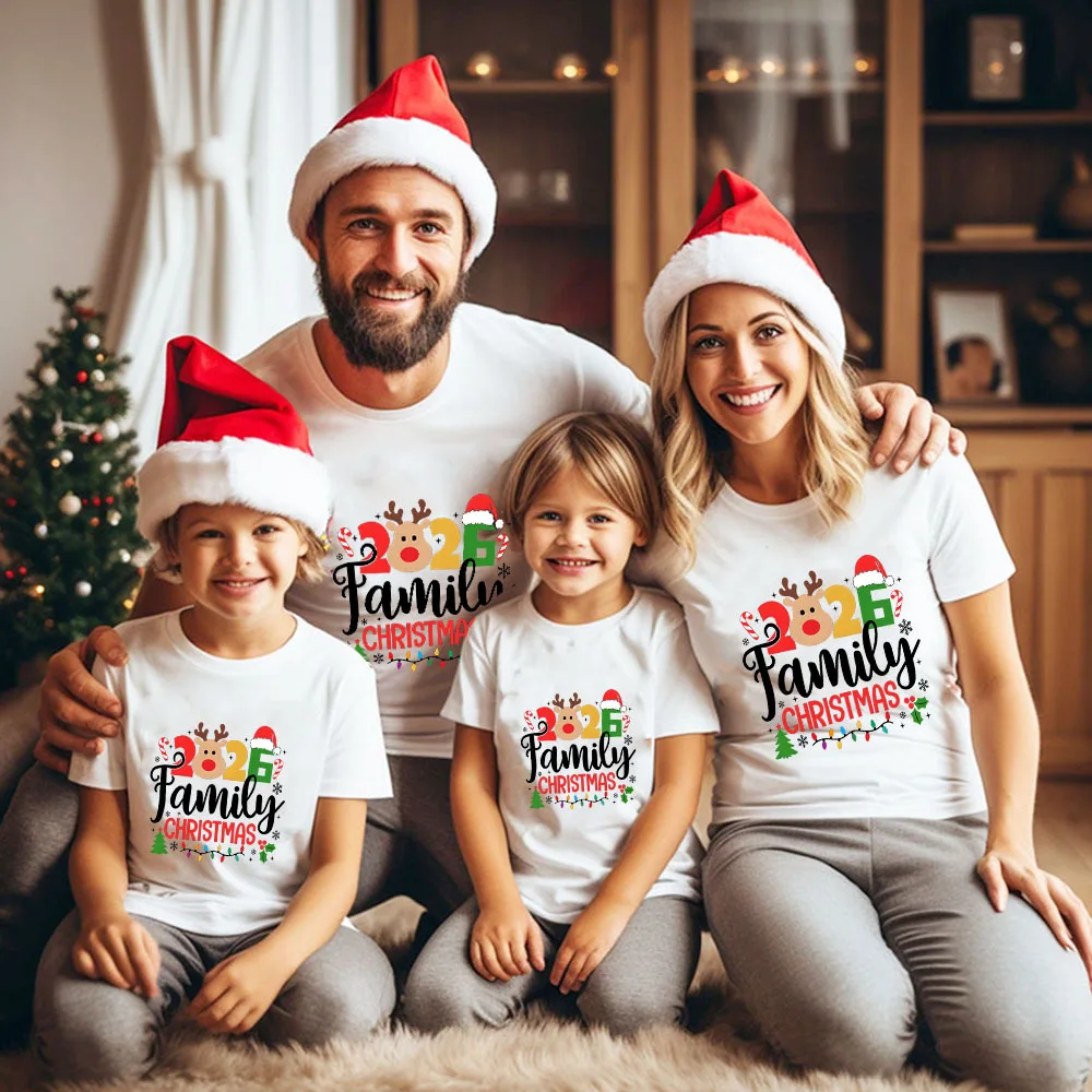 Ropa navideña familiar a juego, conjunto de regalo de fiesta de Navidad, camiseta familiar para padre, madre, niños y niñas, trajes, pelele para bebé 2026