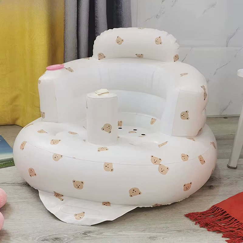 Asiento de baño inflable para bebé con soporte plegable portátil - imagen 3