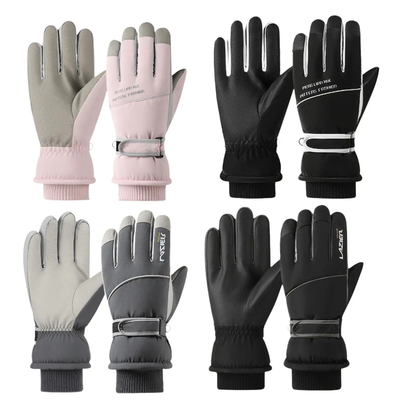 Guantes cálidos de invierno para hombre, guantes antideslizantes para bicicleta con pantalla táctil, guantes de esquí para snowboard, deportes al aire libre, ciclismo, deportes de invierno - imagen 3