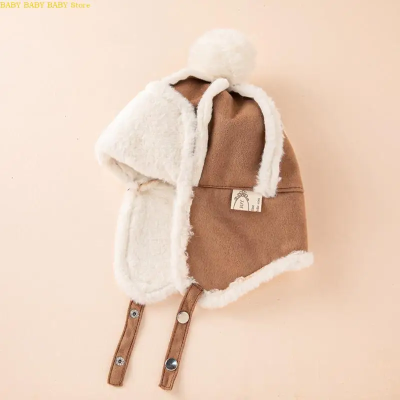 Q81A Gorros para niños y niñas, gorros bonitos con orejeras, casco suave y cálido para invierno, para esquiar y actividades - imagen 3