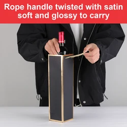 Bolsas de regalo para vino con estampado dorado de lujo