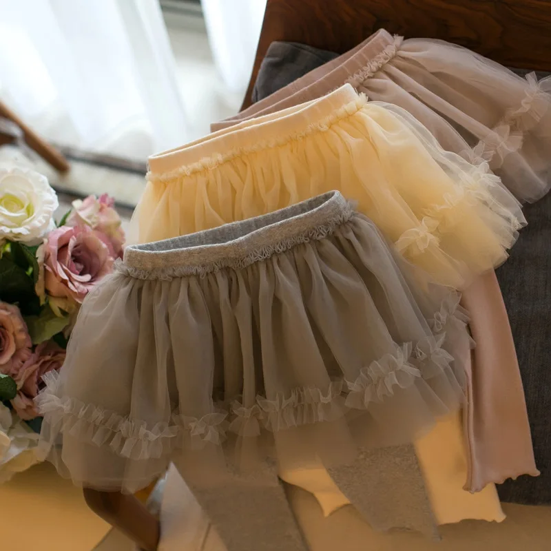 MILANCEL nuevo otoño bebé pantalones ajustados para niños Culotte 1-4Y niñas dulce falda de malla Leggings pantalones para niños - imagen 4