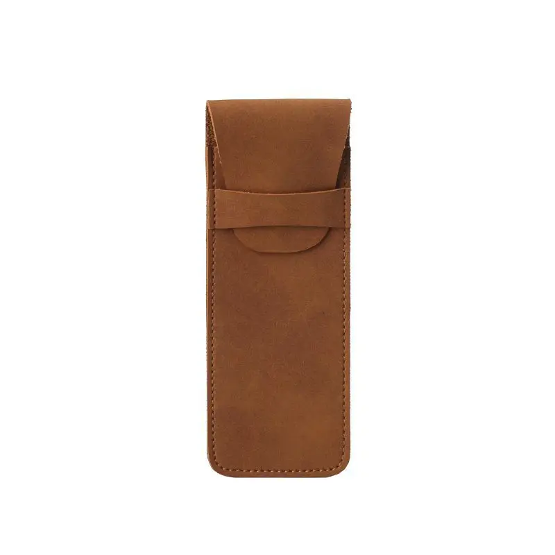 Estuche cuero vintage organizador escolar para bolígrafos y papelería - imagen 4