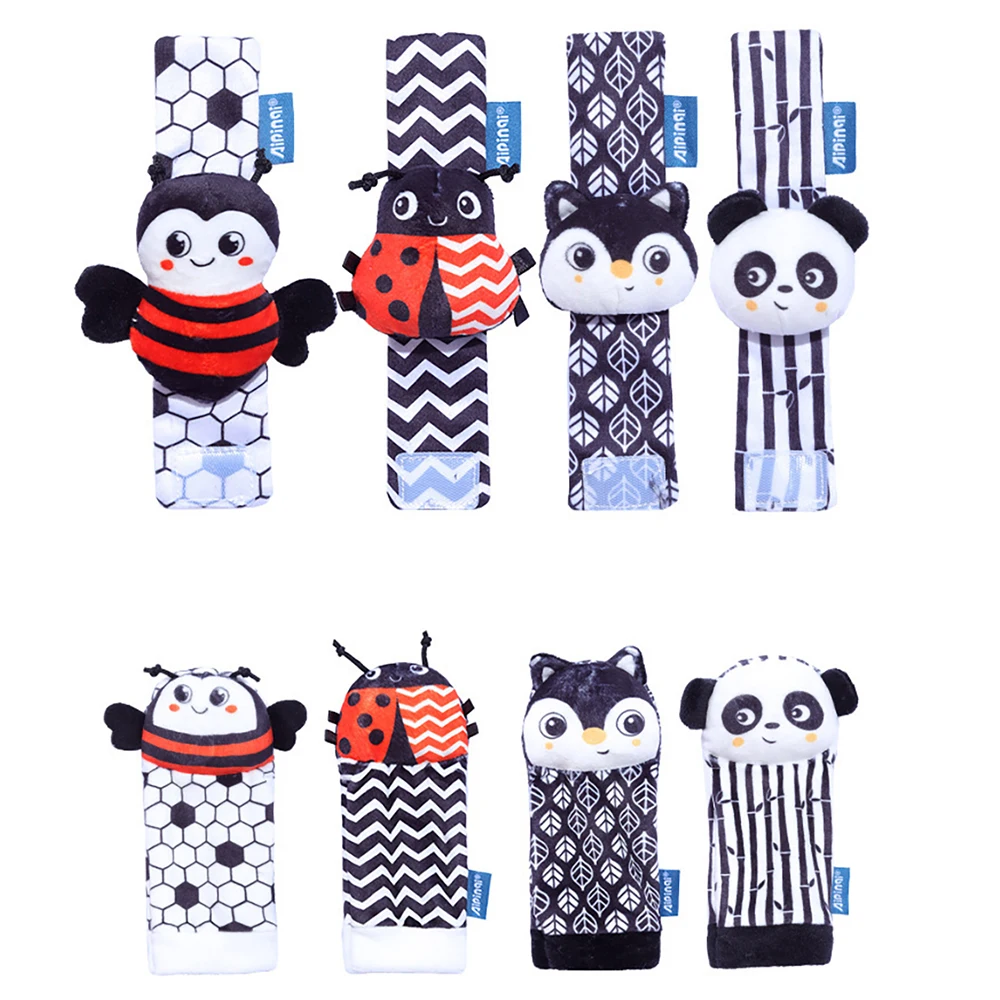 Sonajeros de juguete para bebés de 0 a 12 meses, 4 Uds., sonajeros de muñeca para niños, juego de calcetines buscador de pies, juguete para regalo de actividad suave para recién nacidos - imagen 2