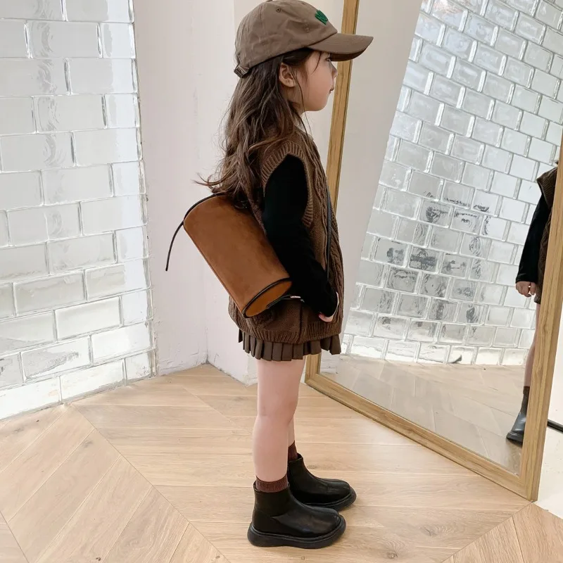 Botas de estilo británico para niños, botas de nieve de terciopelo, moda de otoño, antideslizantes, cómodas, para invierno, 2025 - imagen 3