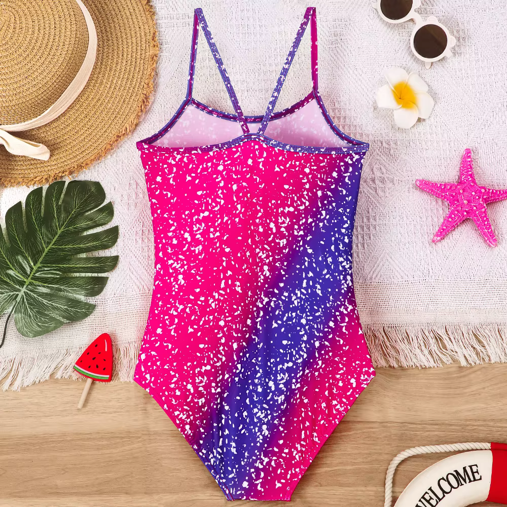 Traje de baño deportivo niñas cuello halter secado rápido - imagen 4