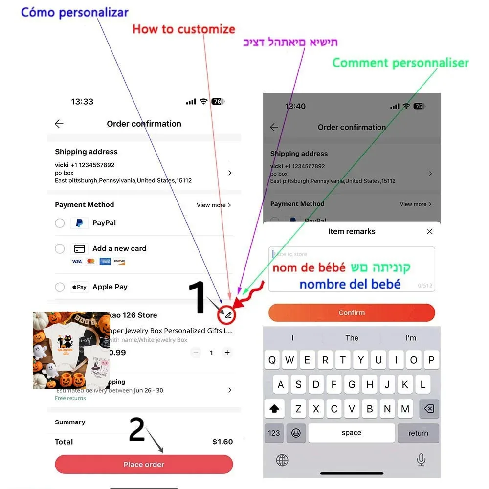 Mameluco de Halloween para bebé – Con nombre personalizado - imagen 2