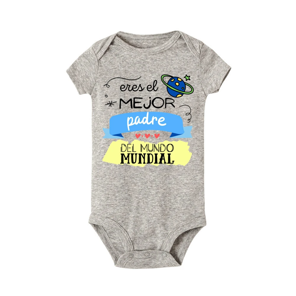 Body con estampado de You Are The Best Father in The World para bebé, traje infantil para el Día del Padre y cumpleaños, mono de manga corta para recién nacido - imagen 3