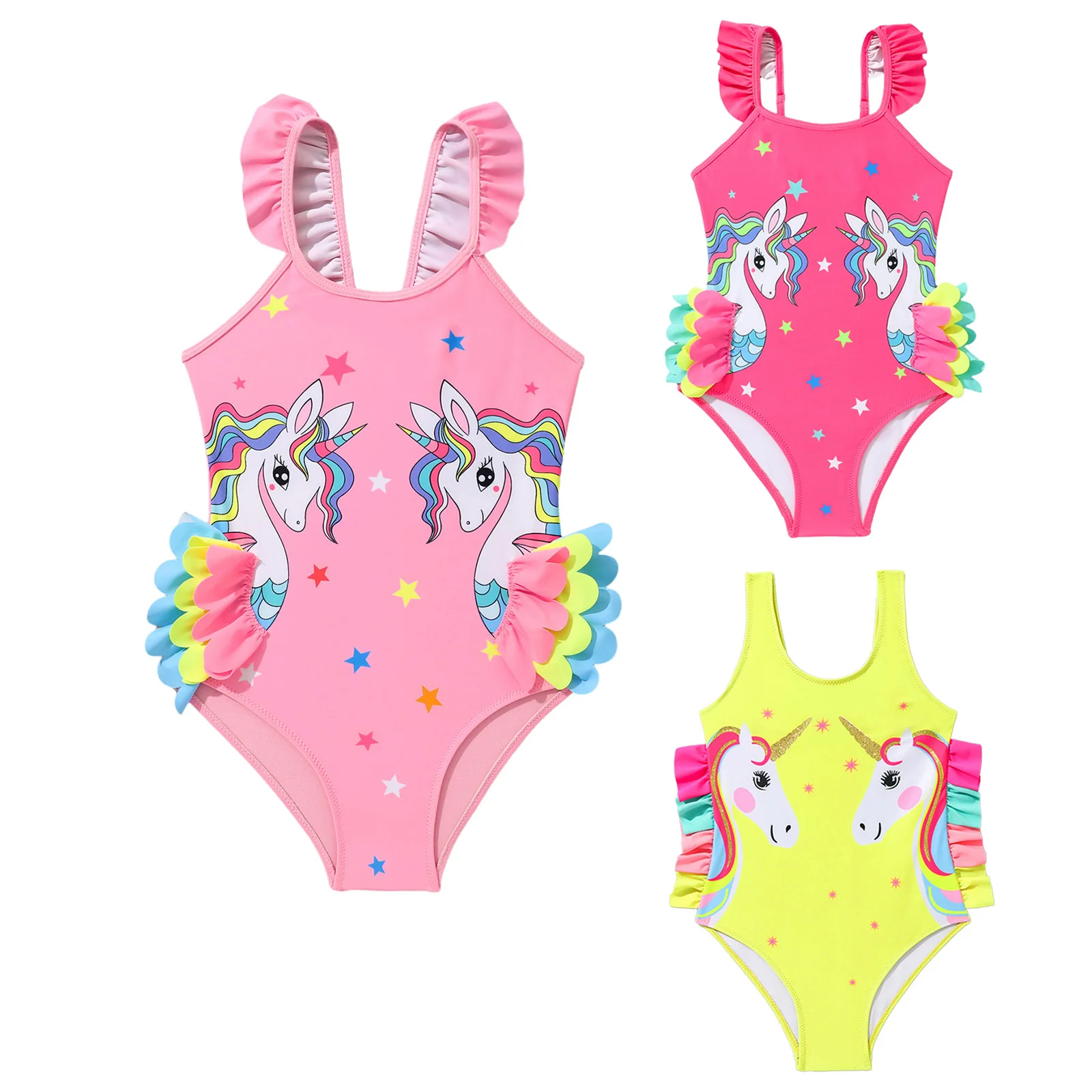 Niños bebés niñas nadar leotardo impreso traje de baño de una pieza traje de baño ropa de playa mono sin mangas mameluco para nadar trajes de baño - imagen 2