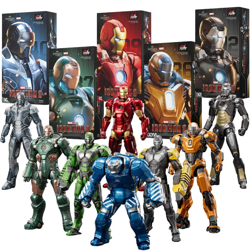 ZD Toys Iron Man MK15 MK16 máquina de guerra MK2 figura de acción Iron Man Mk47 MK35 pargo rojo 1/10 escala Iron Man colecciones regalo