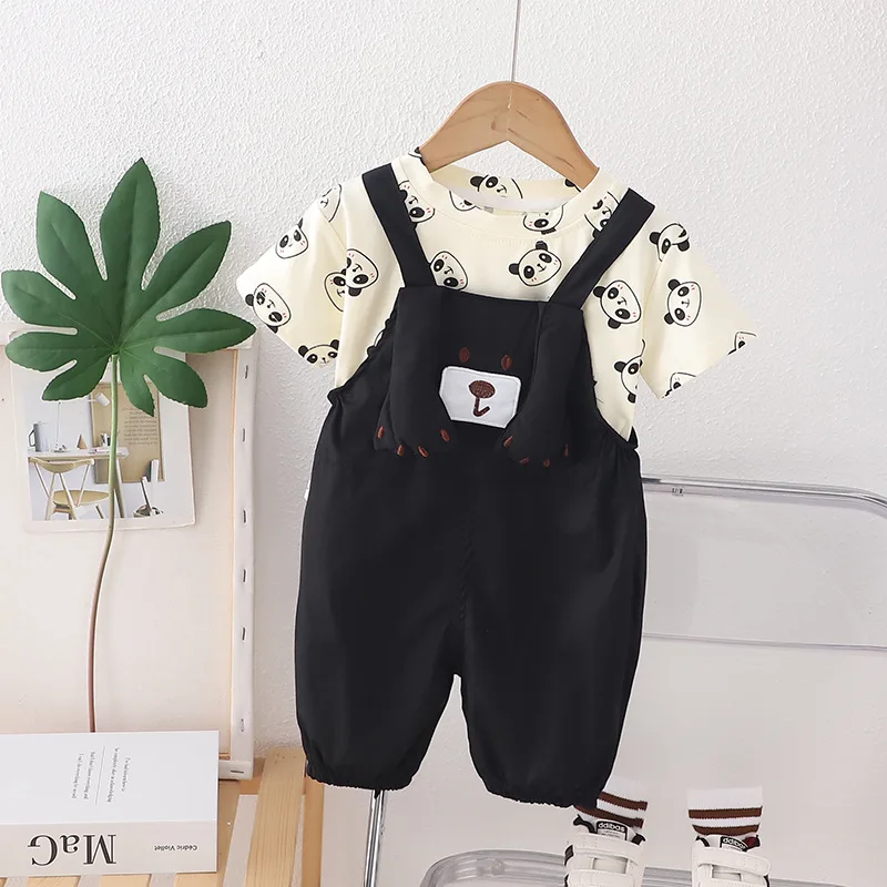 Conjunto de ropa de verano para bebés y niñas, camiseta y pantalones cortos, chándal infantil de dibujos animados, 2 uds./Set - imagen 3