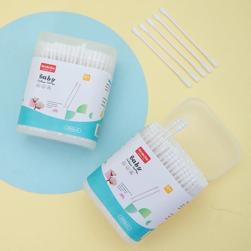200 Uds. Hisopo de algodón con cuchara para la oreja, hisopos de algodón para limpieza de oídos para recién nacidos, hisopo de algodón de doble punta para niños, desechable especial para bebés - imagen 3